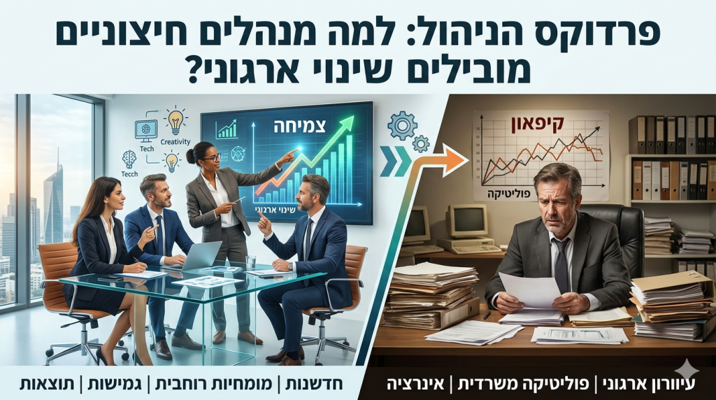 תמונה של מנהל חיצוני לעומת מנהל פנימי, כיצד מנהל חיצוני מעביר שינוי ארגוני
